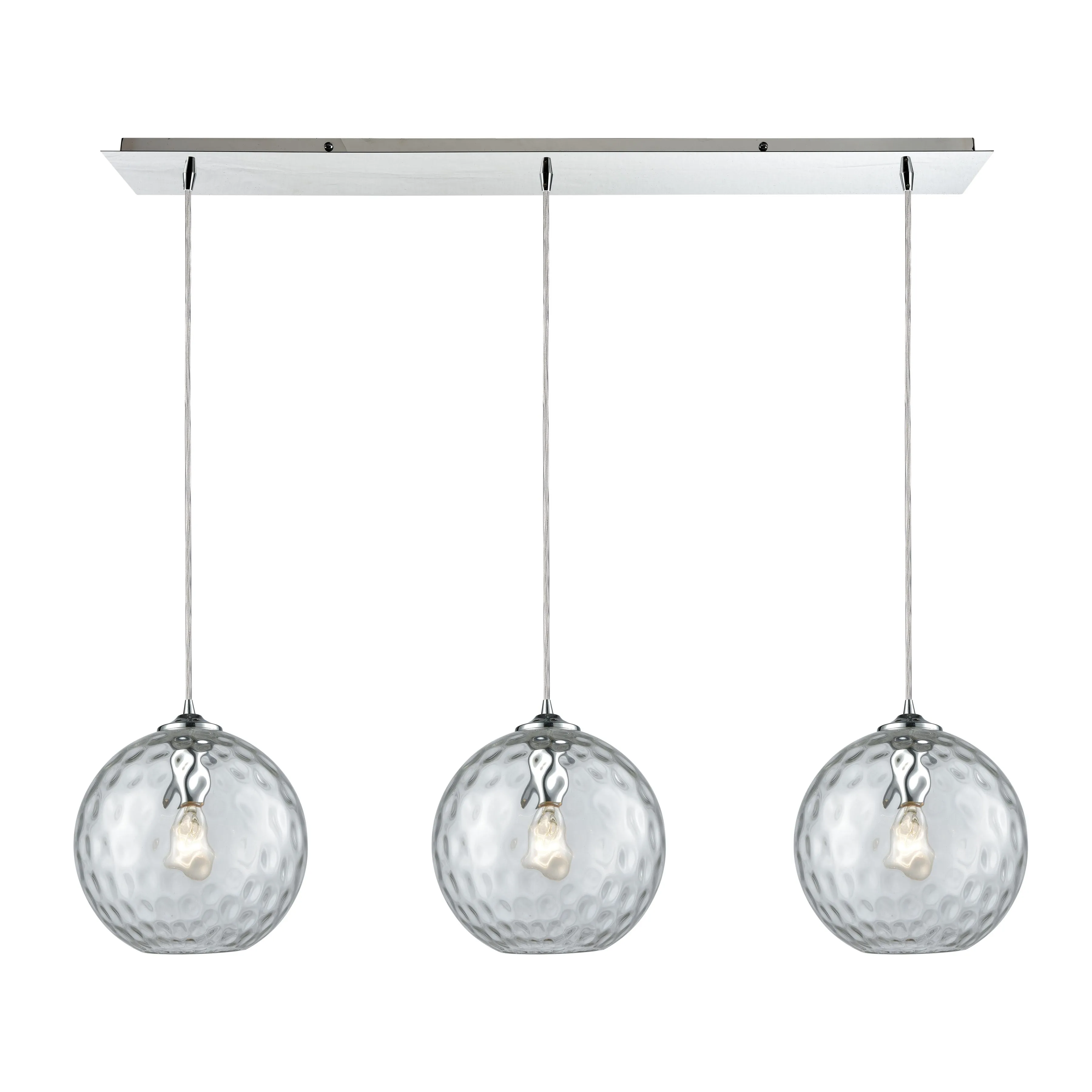 Watersphere 3 Light Linear Pendant in Grey