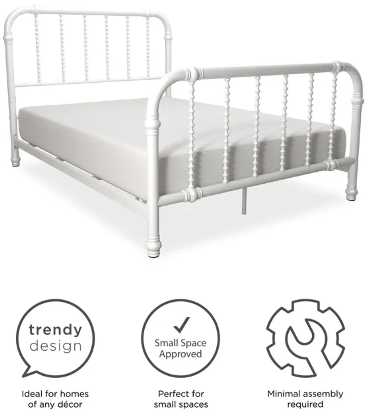 Atwater Living Krissy Full Metal Bed, White