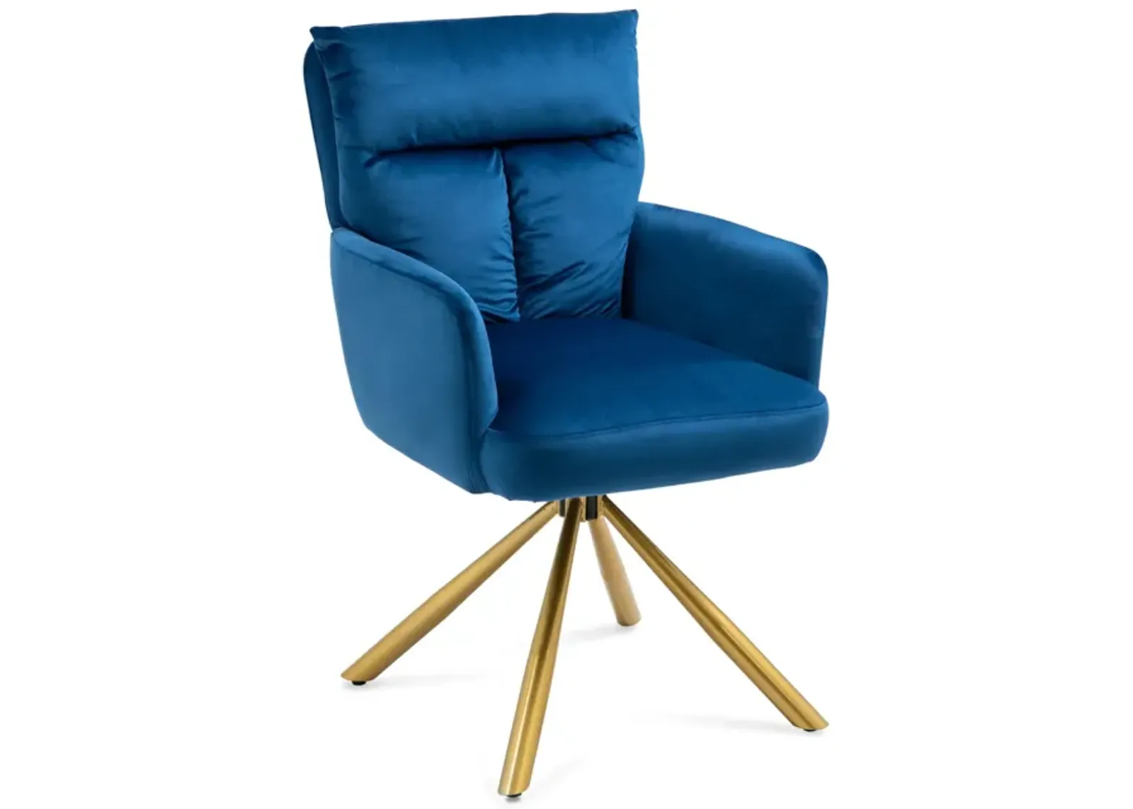 Velvet Contemporary High-Back Upholstered Swivel Accent Chair