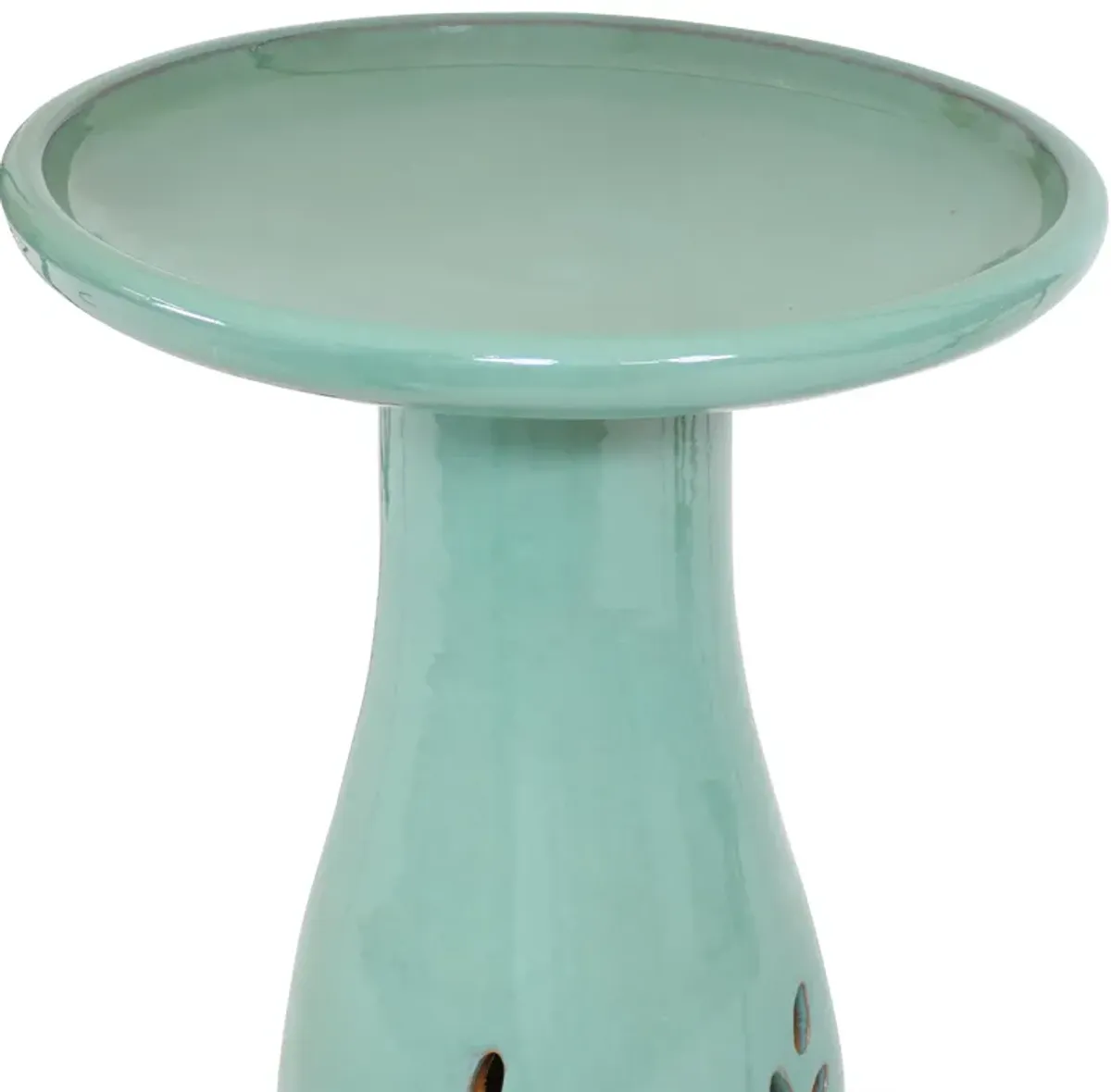 Sunnydaze Classic Outdoor Cut-Out Ceramic Bird Bath - 20.5 in