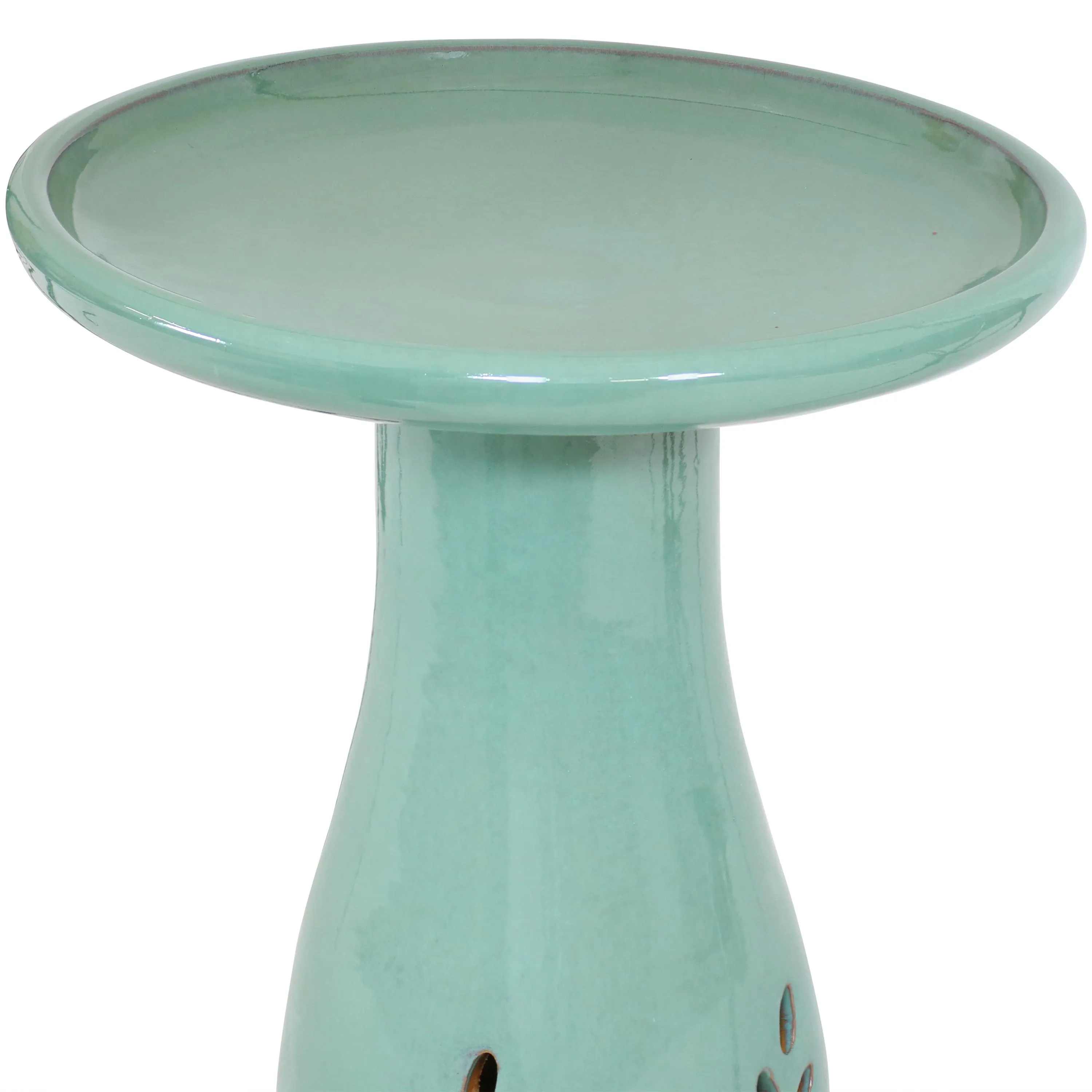 Sunnydaze Classic Outdoor Cut-Out Ceramic Bird Bath - 20.5 in