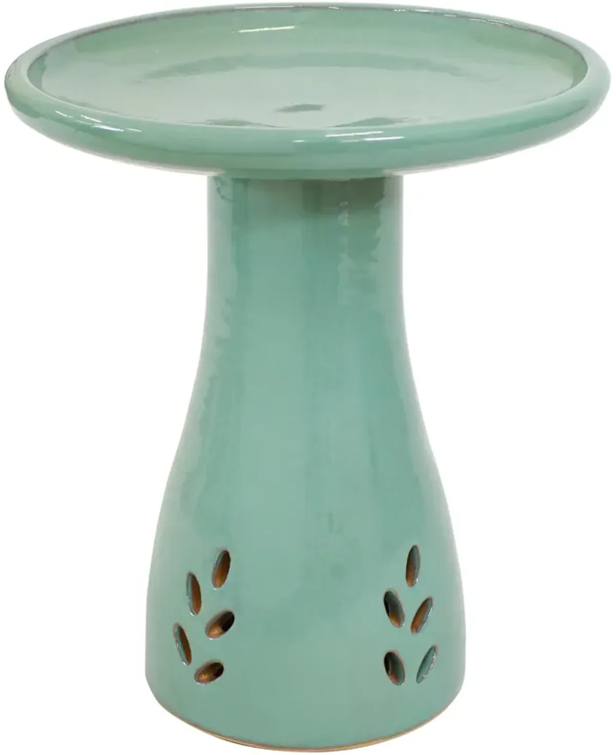 Sunnydaze Classic Outdoor Cut-Out Ceramic Bird Bath - 20.5 in