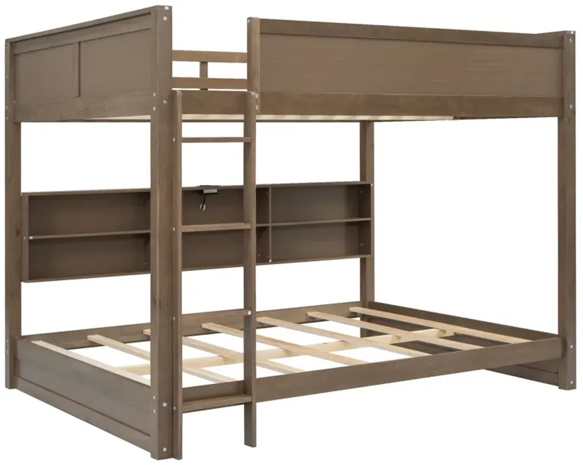 Merax Bunk Bed with Storage Cabinets and USB Ports