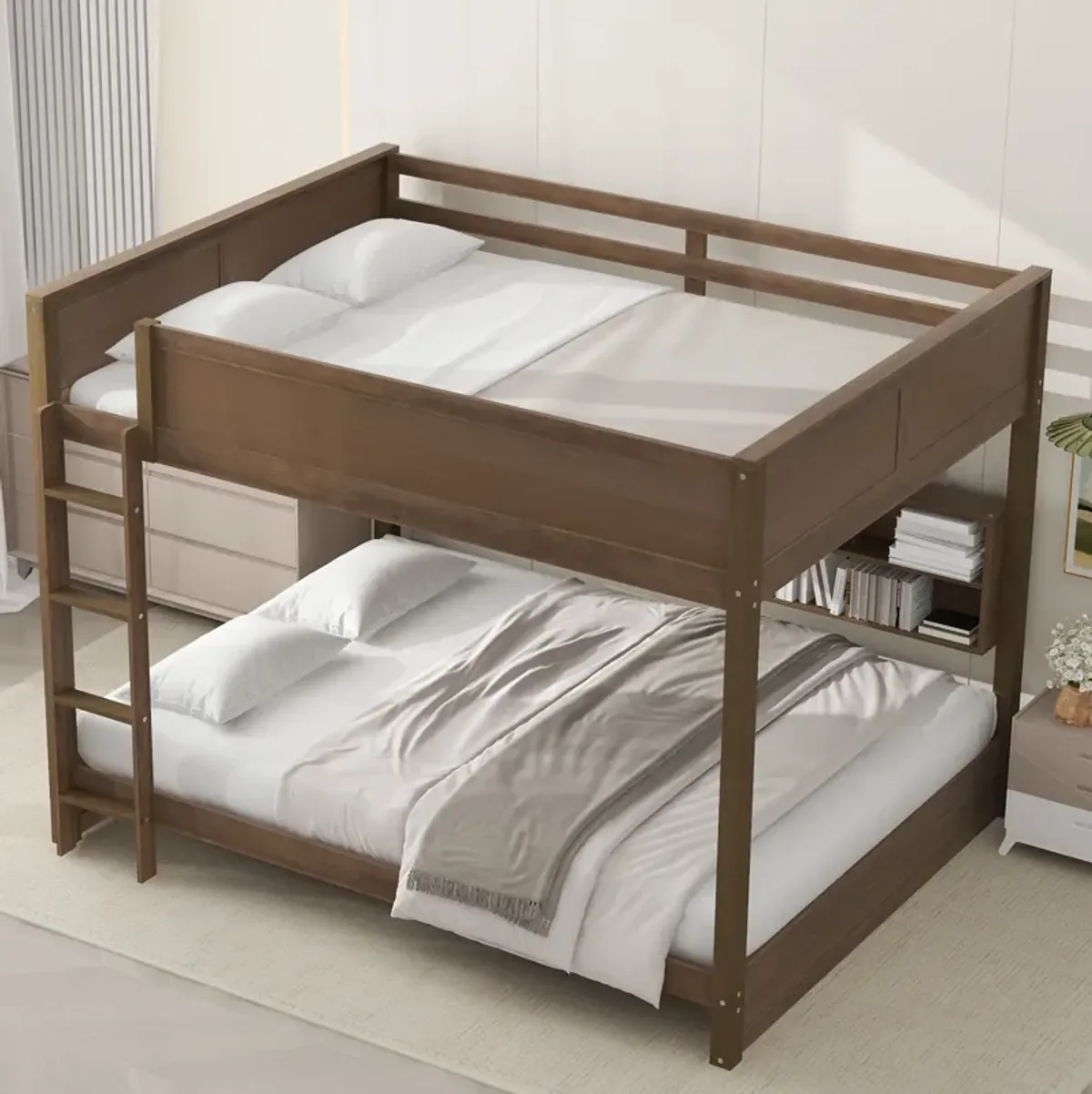 Merax Bunk Bed with Storage Cabinets and USB Ports