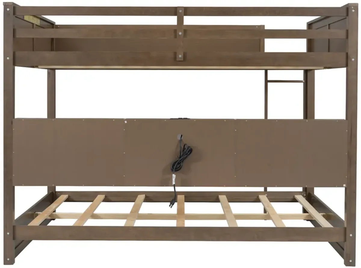 Merax Bunk Bed with Storage Cabinets and USB Ports