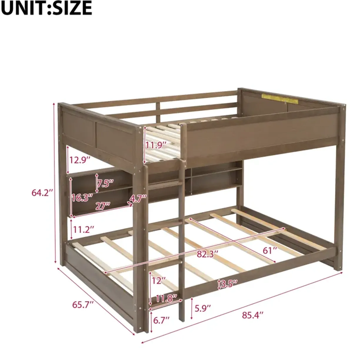 Merax Bunk Bed with Storage Cabinets and USB Ports