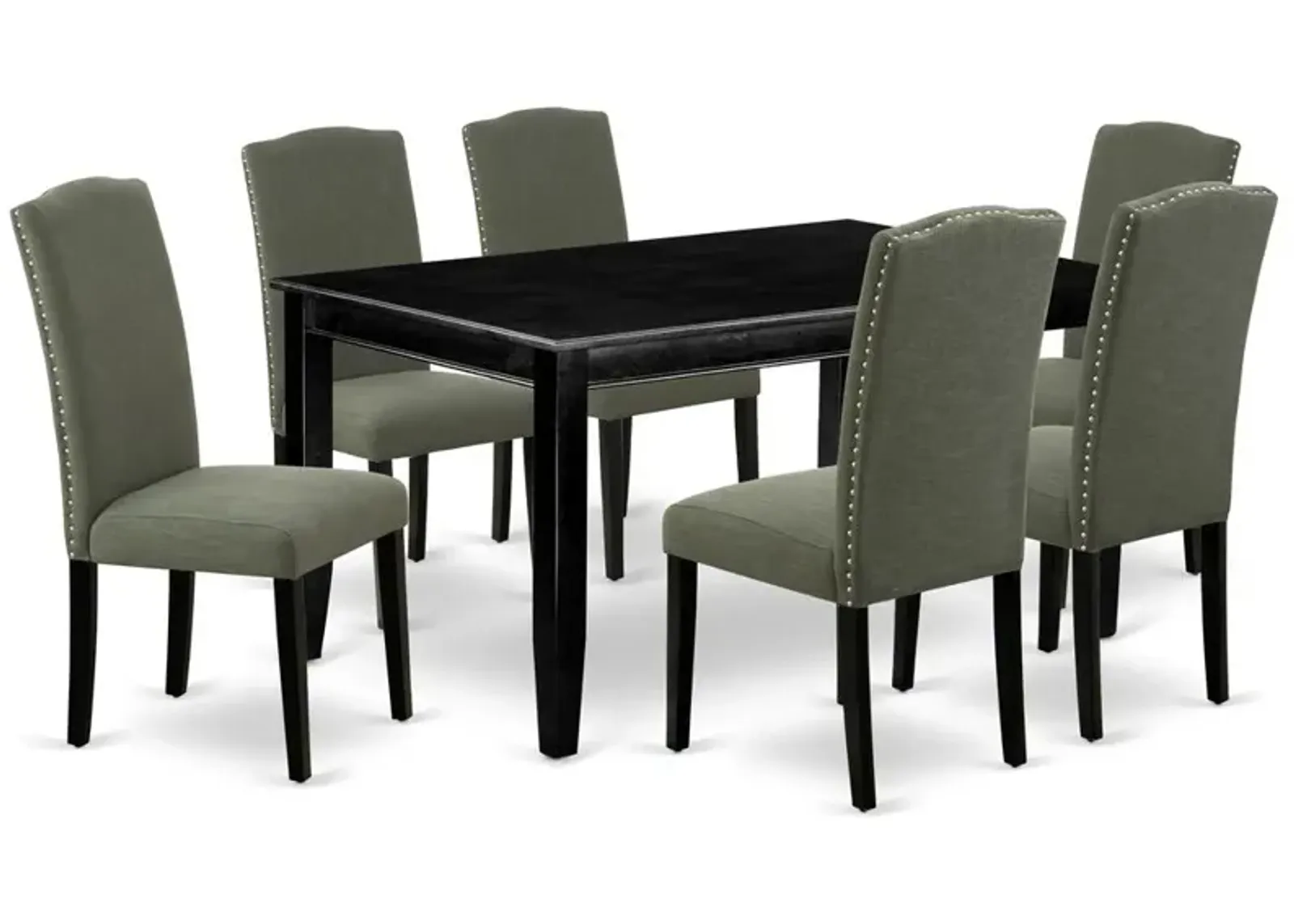 East West Furniture Dining Room Set Black, DUEN7-BLK-20