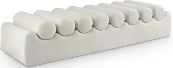 Meridian Furniture Rumble Cream Vegan Leather Bench