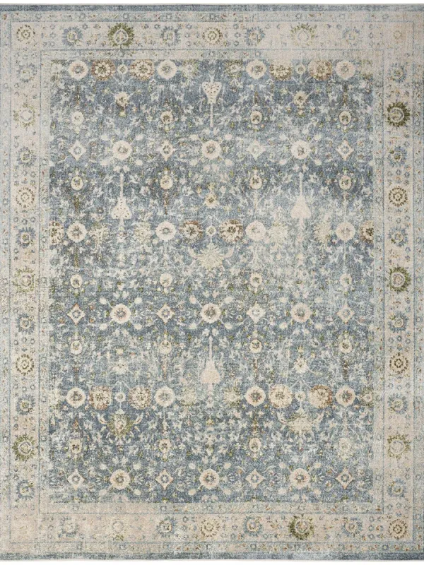 Astra Machine Washable ASW16 Teal/Beige 5'3" x 7' Rug