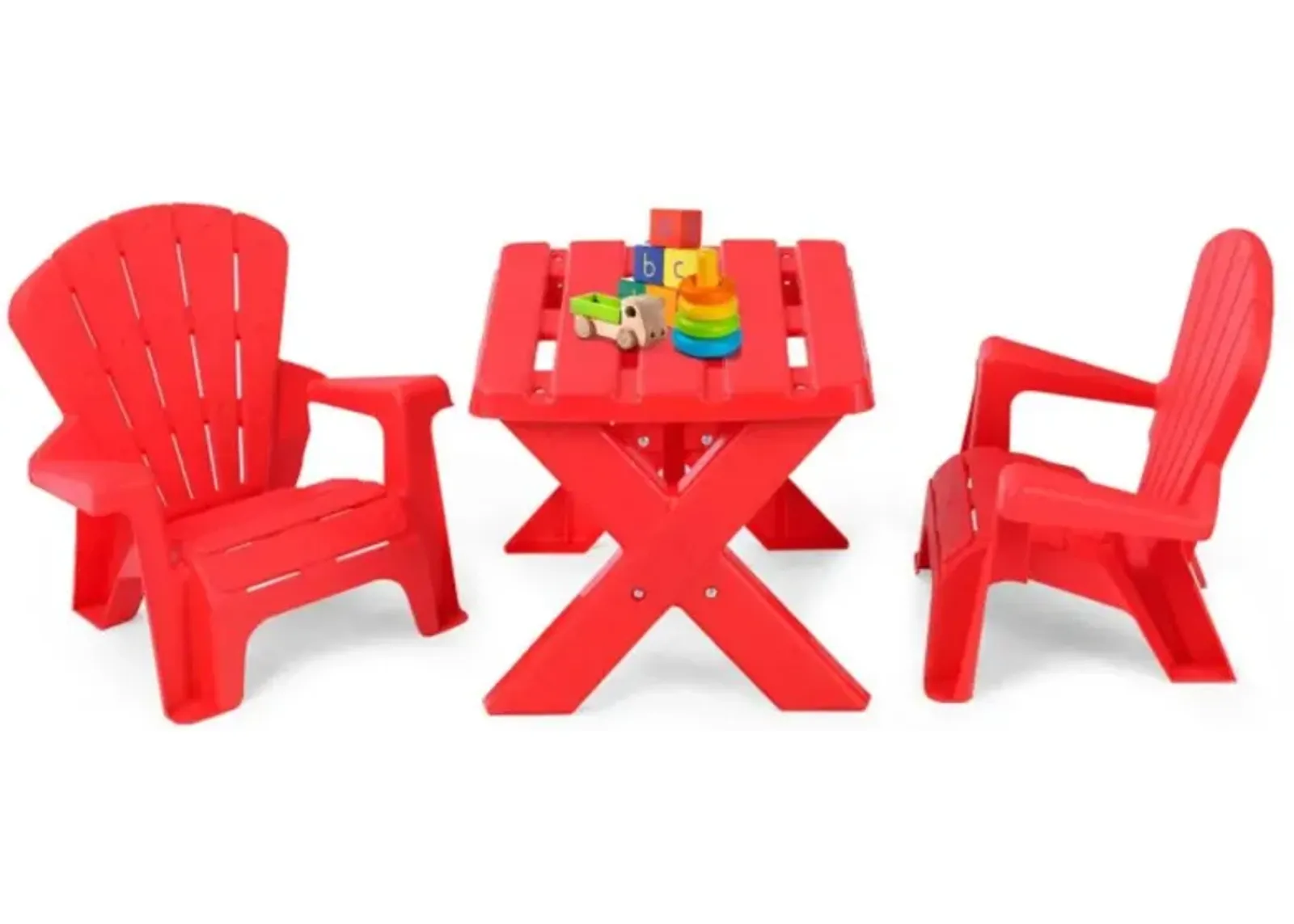 Hivvago 3-Piece Plastic Children Play Table Chair Set