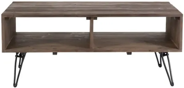 Streamdale Rustic Foldable Cocktail Table, Metal Legs