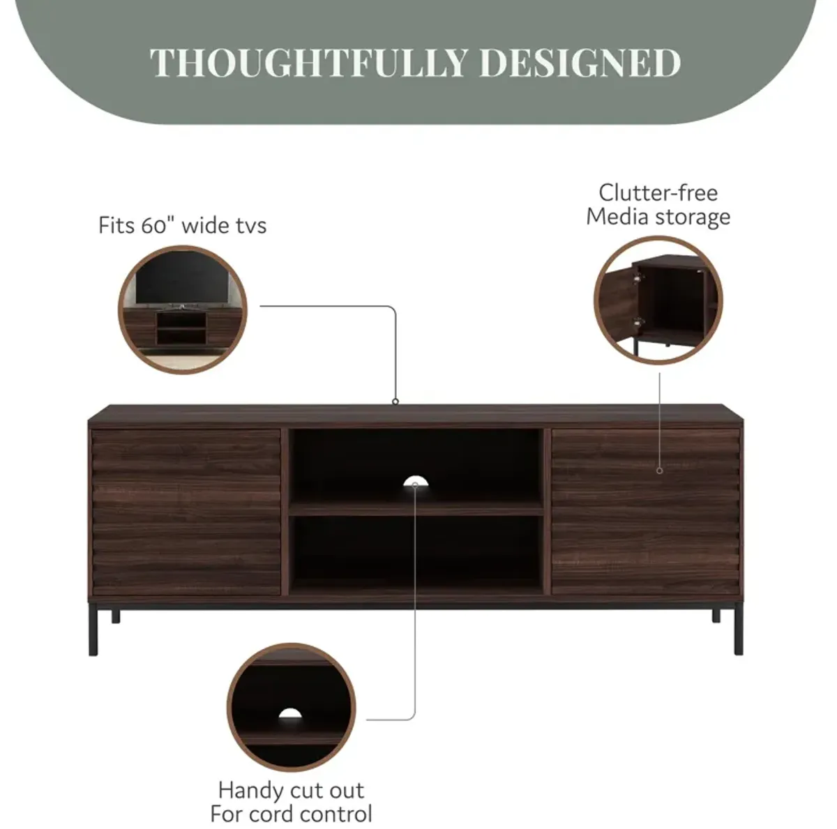 Jarrel 2 Door TV Stand for TV's up to 50"