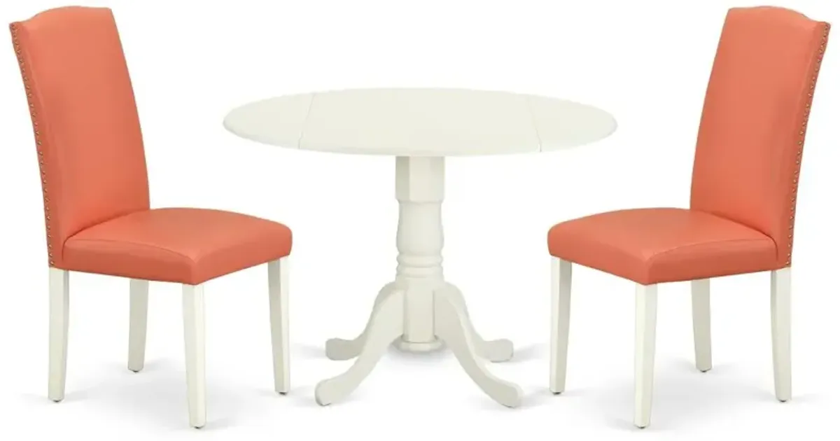 Dining Room Set Linen White, DLEN3-LWH-78