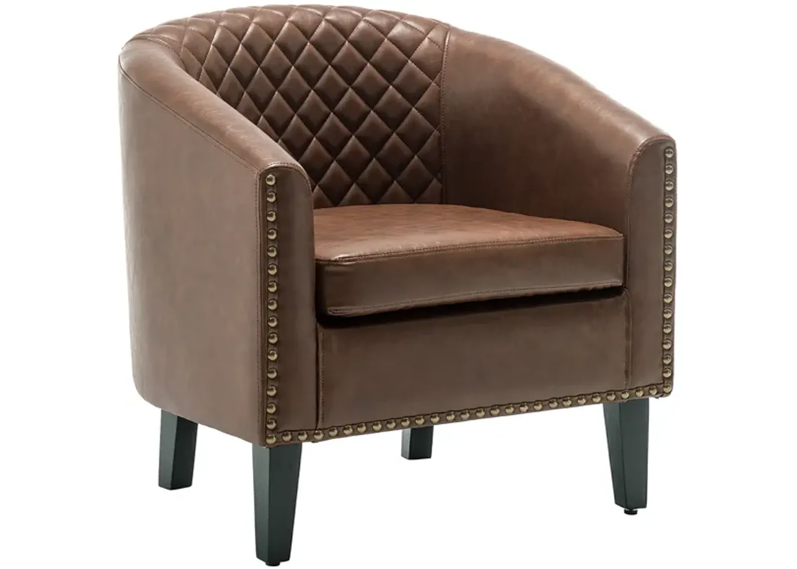 Logan Faux Leather Tufted Club Chair