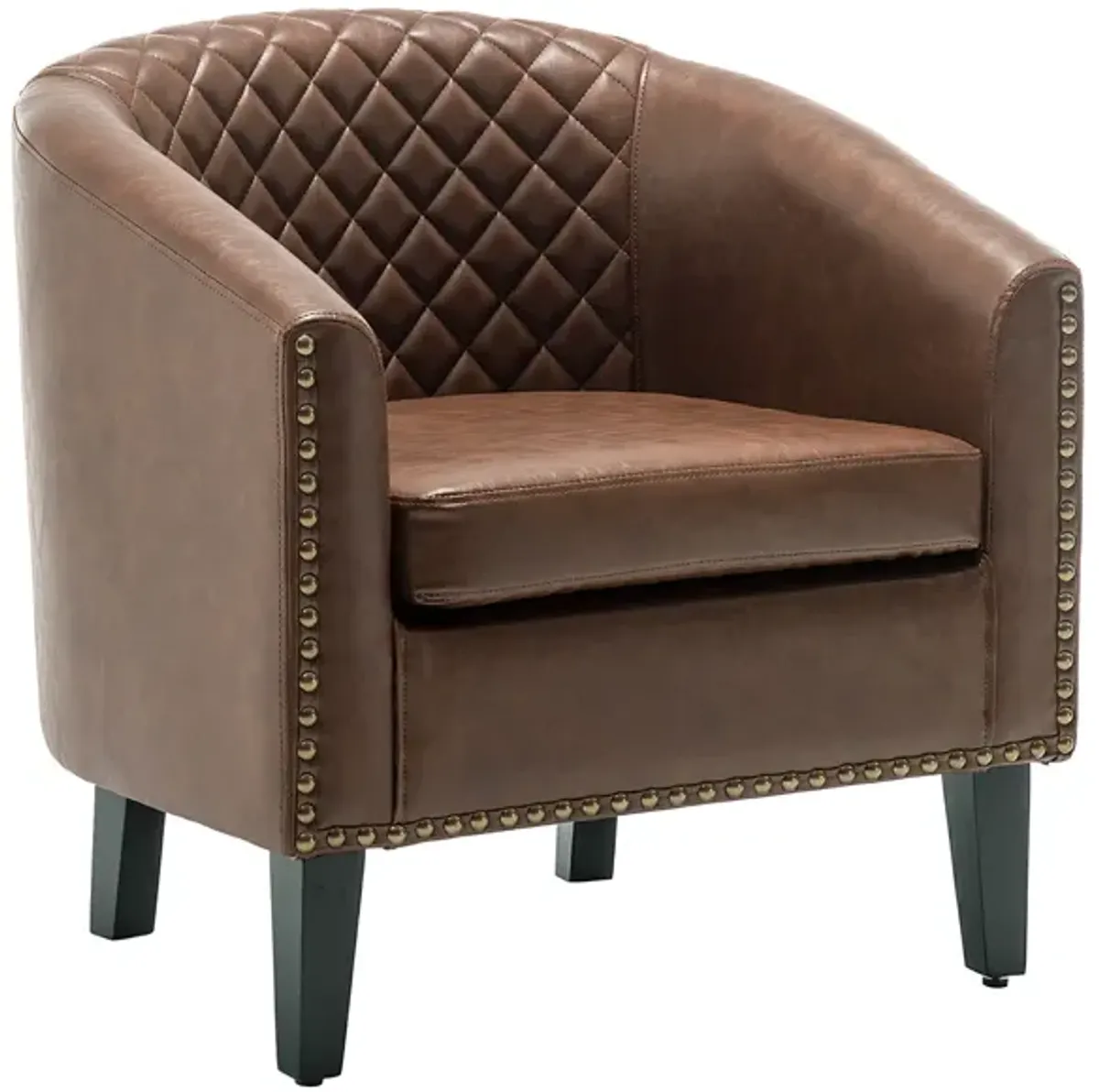 Logan Faux Leather Tufted Club Chair