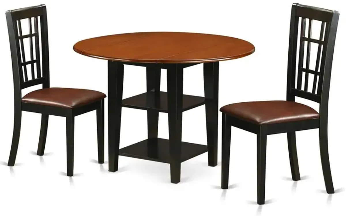 Dining Room Set Black & Cherry, SUNI3-BCH-LC