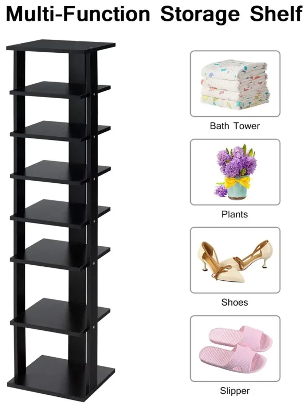 7-Tier Shoe Rack Practical Free Standing Shelves Storage Shelves