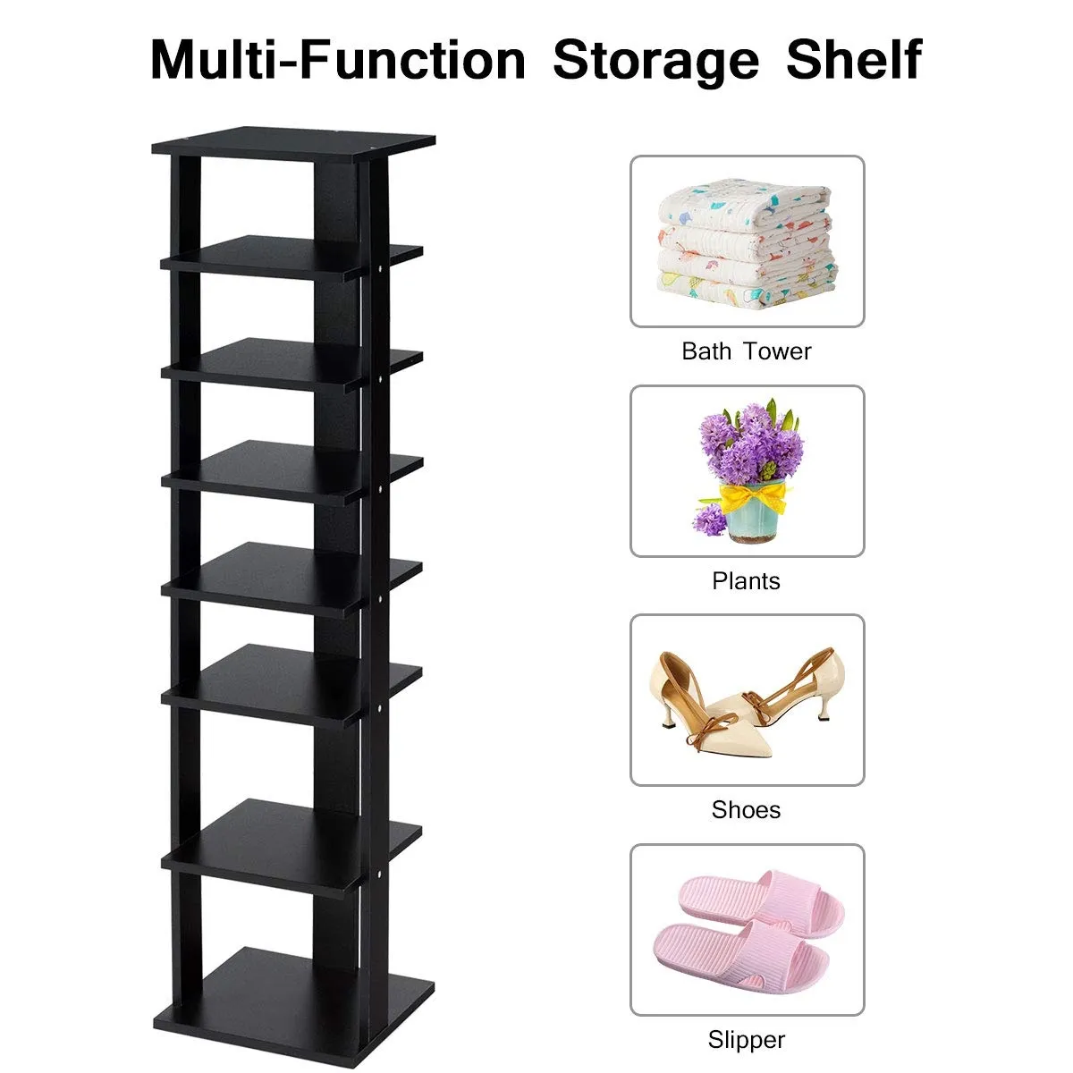 7-Tier Shoe Rack Practical Free Standing Shelves Storage Shelves