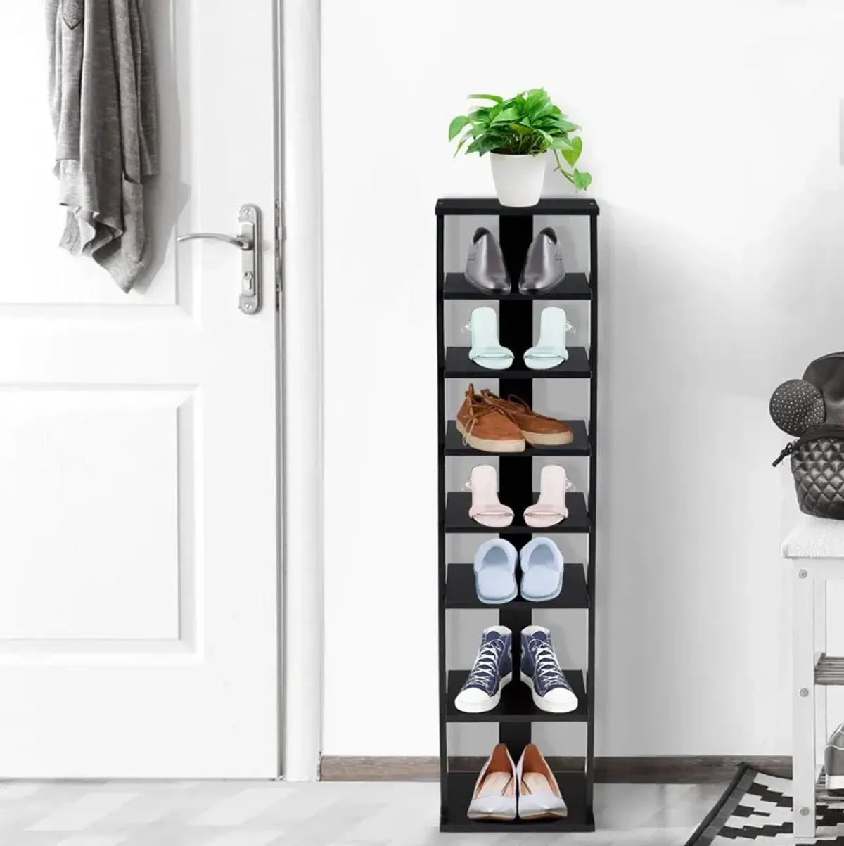 7-Tier Shoe Rack Practical Free Standing Shelves Storage Shelves