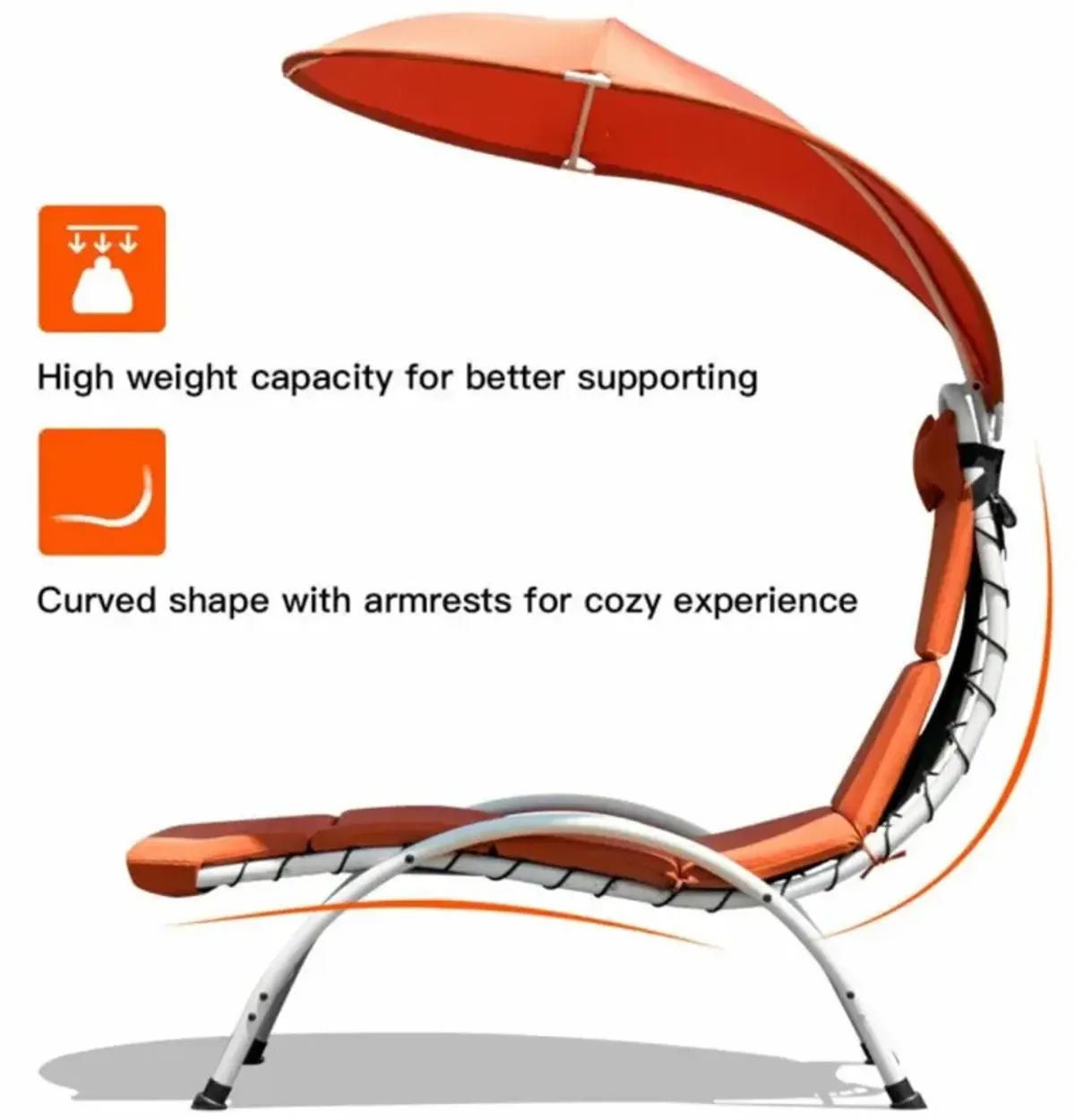 Hivvago Patio Hammock Chaise Lounger Chair with Canopy