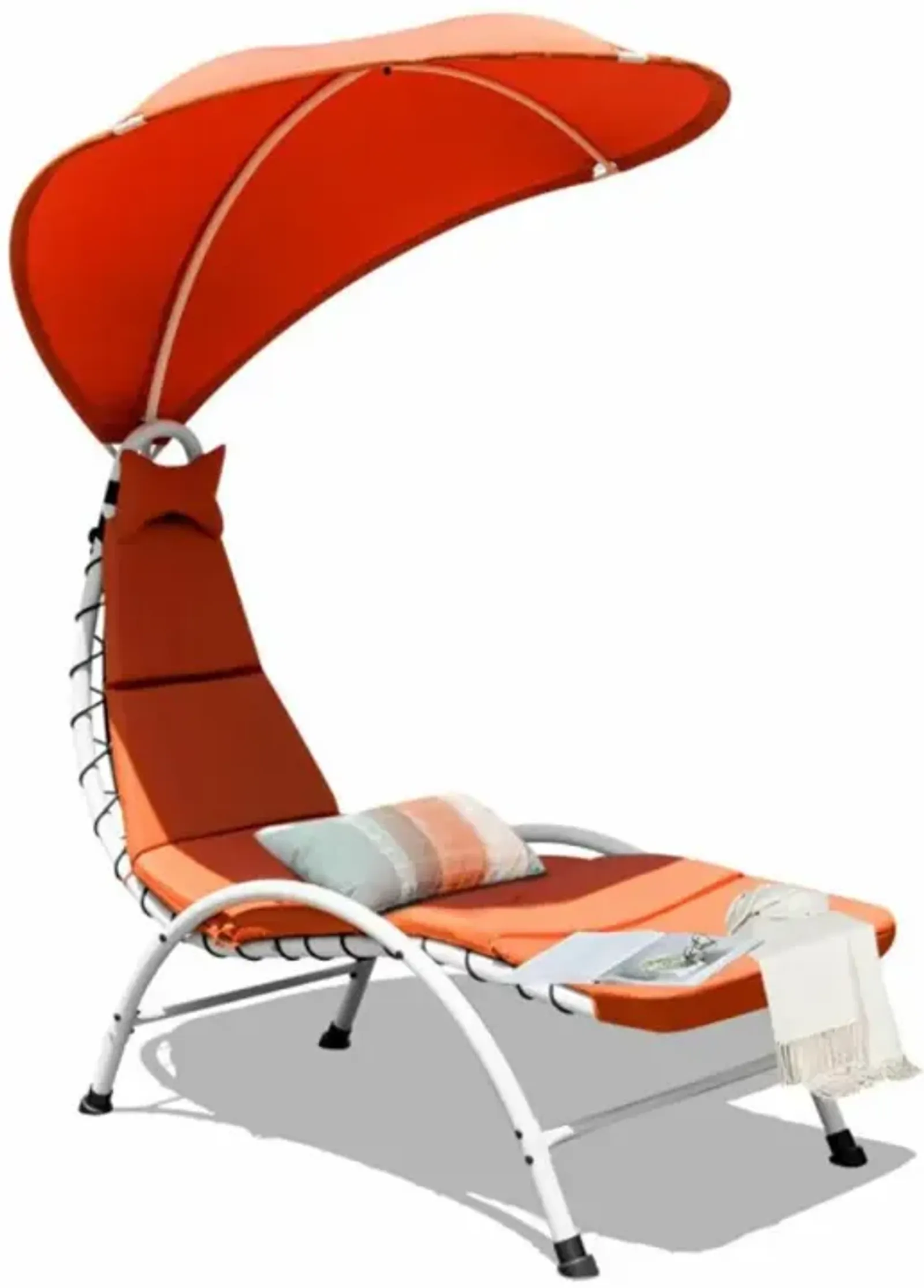 Hivvago Patio Hammock Chaise Lounger Chair with Canopy