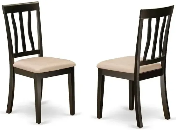 ANC-CAP-C Antique dining room chair for kitchen With Cushion Seat in Cappuccino Finish