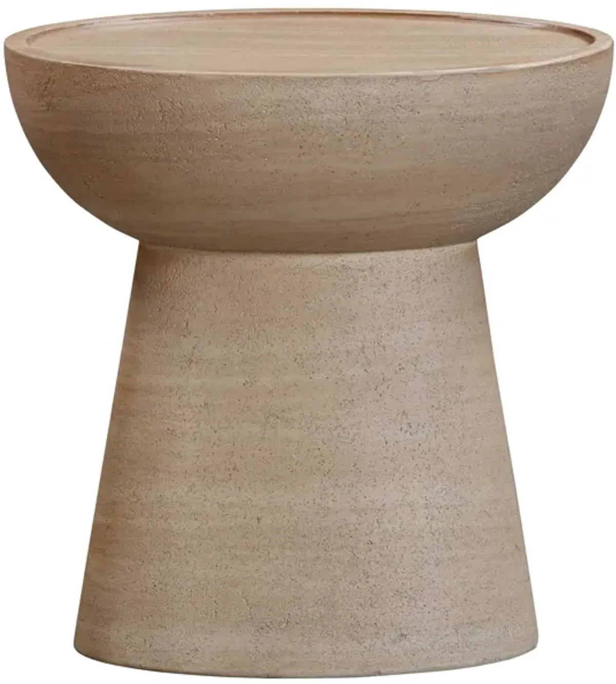 Eclipse Textured Faux Travertine Indoor / Outdoor Side Table