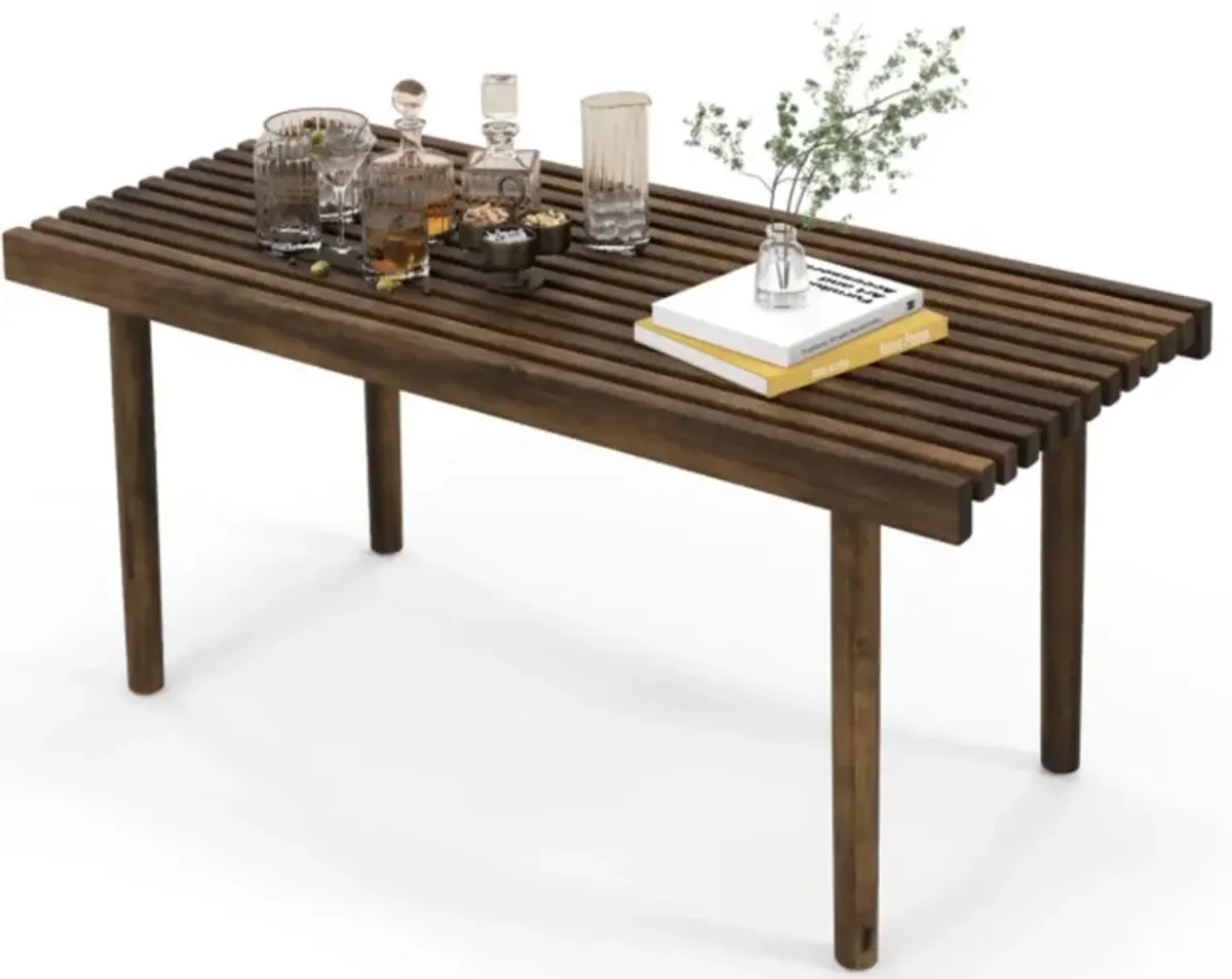 Hivvago 39 Inch Coffee Table with Slatted Tabletop for Living Room & Reception Room