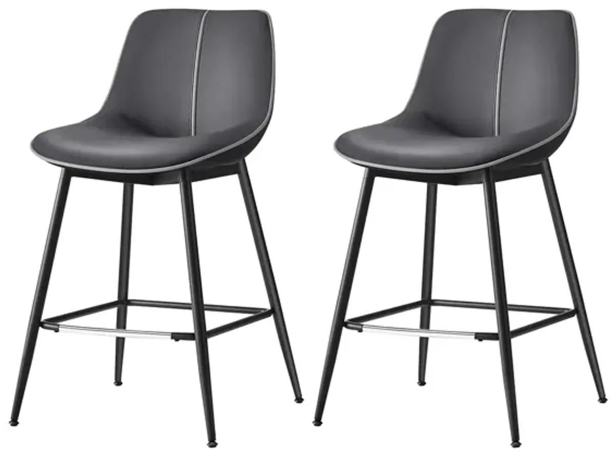 Stylish Counter Height Bar Stools with Back, Set of 2 for Dining or Kitchen