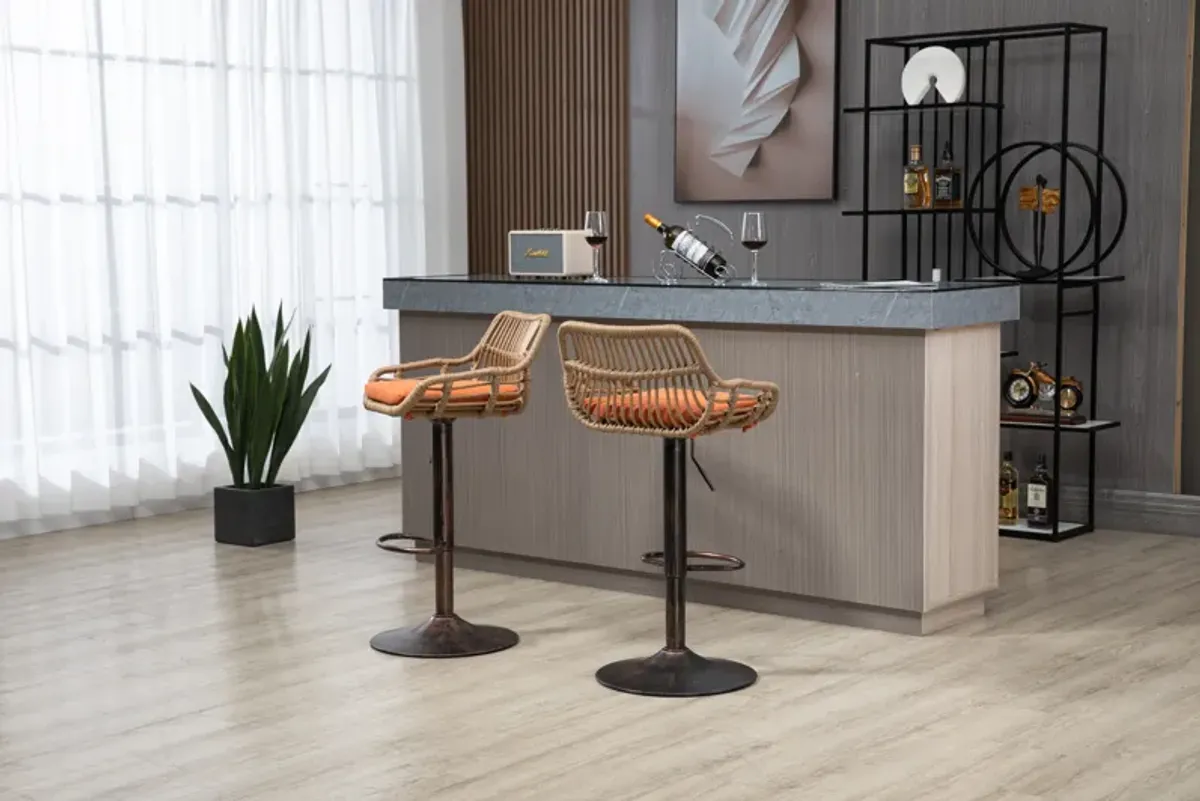Streamdale Adjustable Bar Stools Set with Footrest
