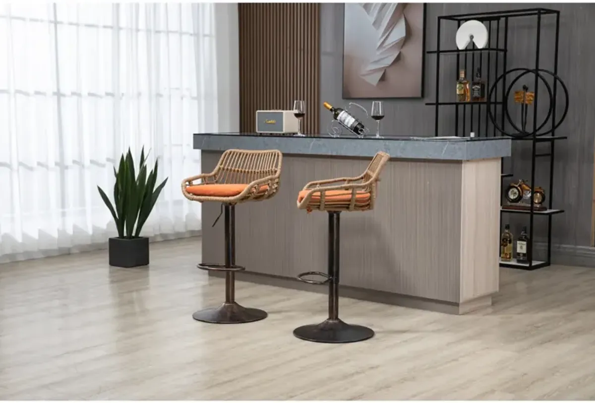 Streamdale Adjustable Bar Stools Set with Footrest