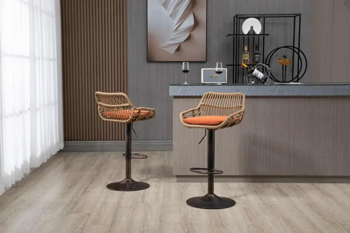Streamdale Adjustable Bar Stools Set with Footrest