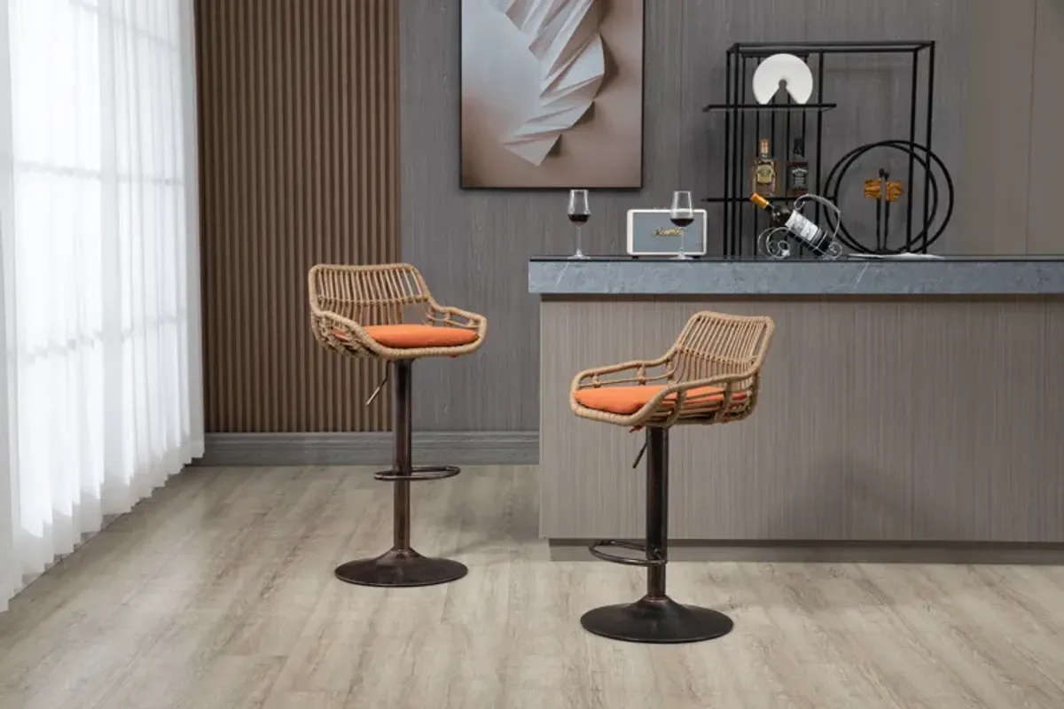 Streamdale Adjustable Bar Stools Set with Footrest