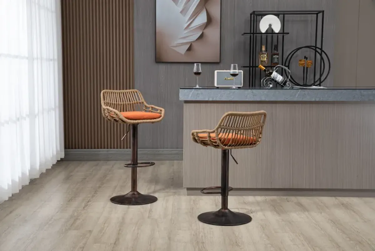 Streamdale Adjustable Bar Stools Set with Footrest