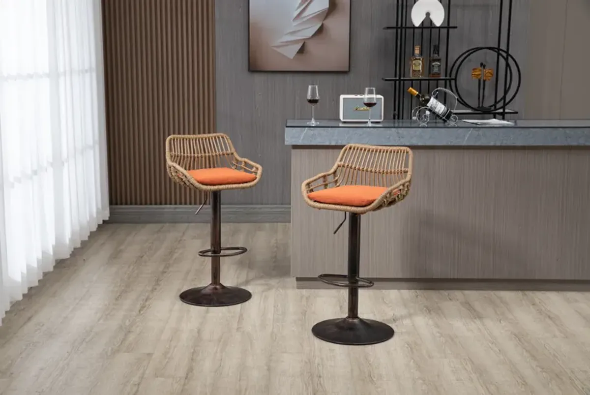 Streamdale Adjustable Bar Stools Set with Footrest