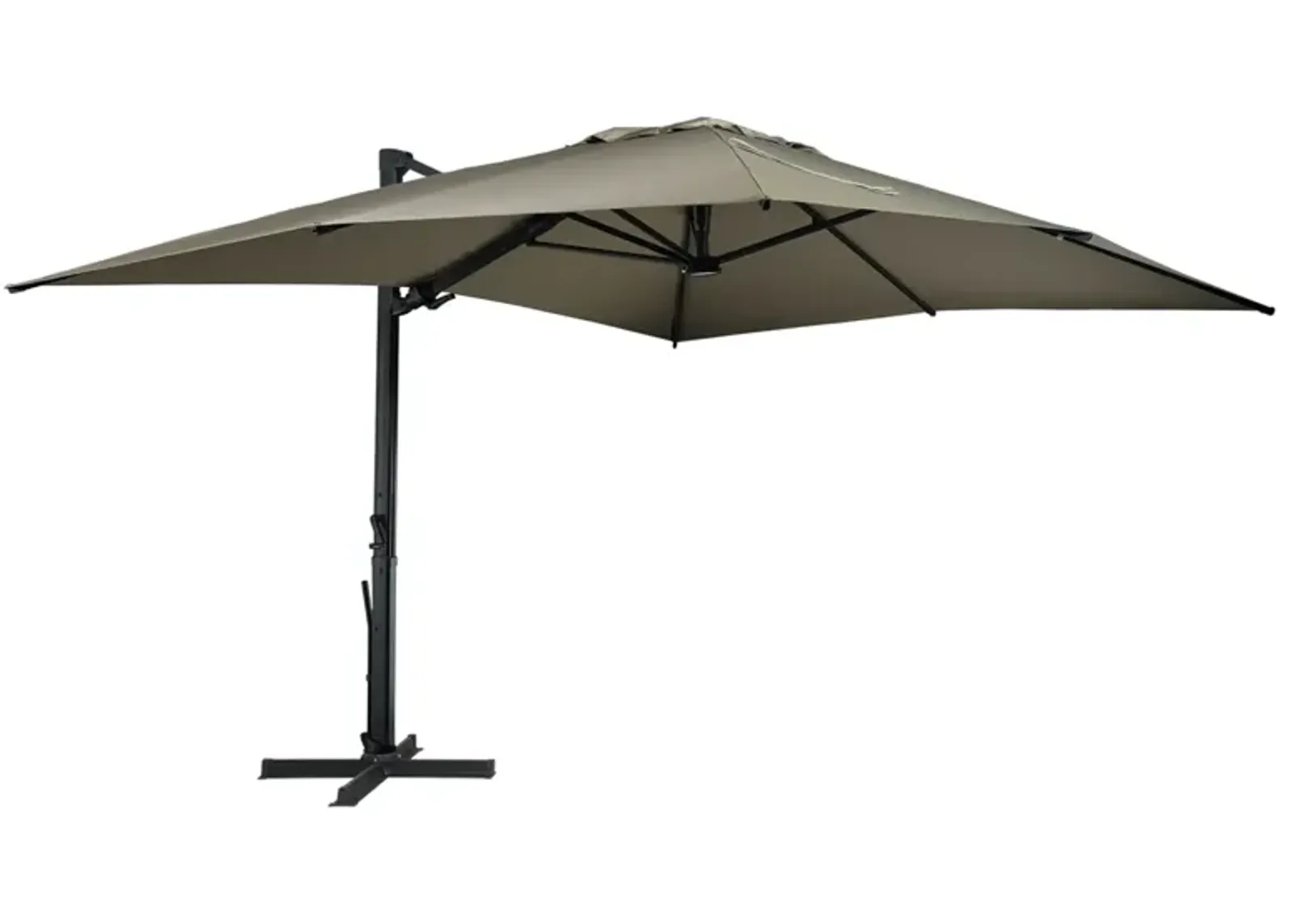 MONDAWE 13ft Square Solar LED Cantilever Patio Umbrella for Outdoor Shade