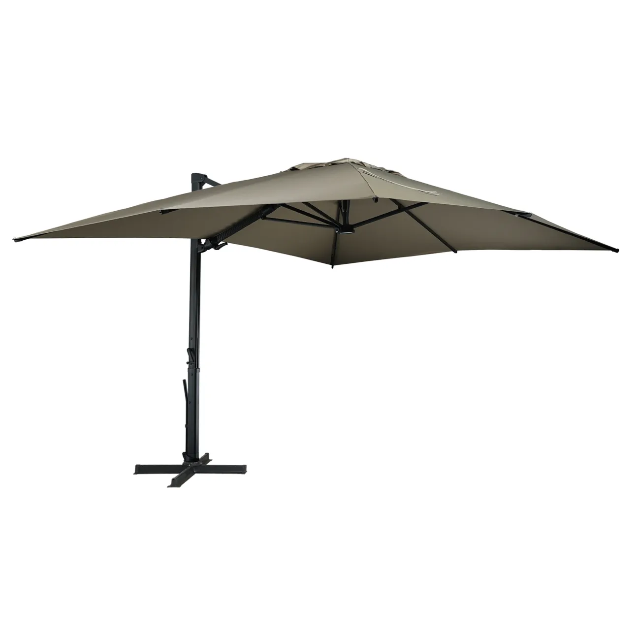 MONDAWE 13ft Square Solar LED Cantilever Patio Umbrella for Outdoor Shade