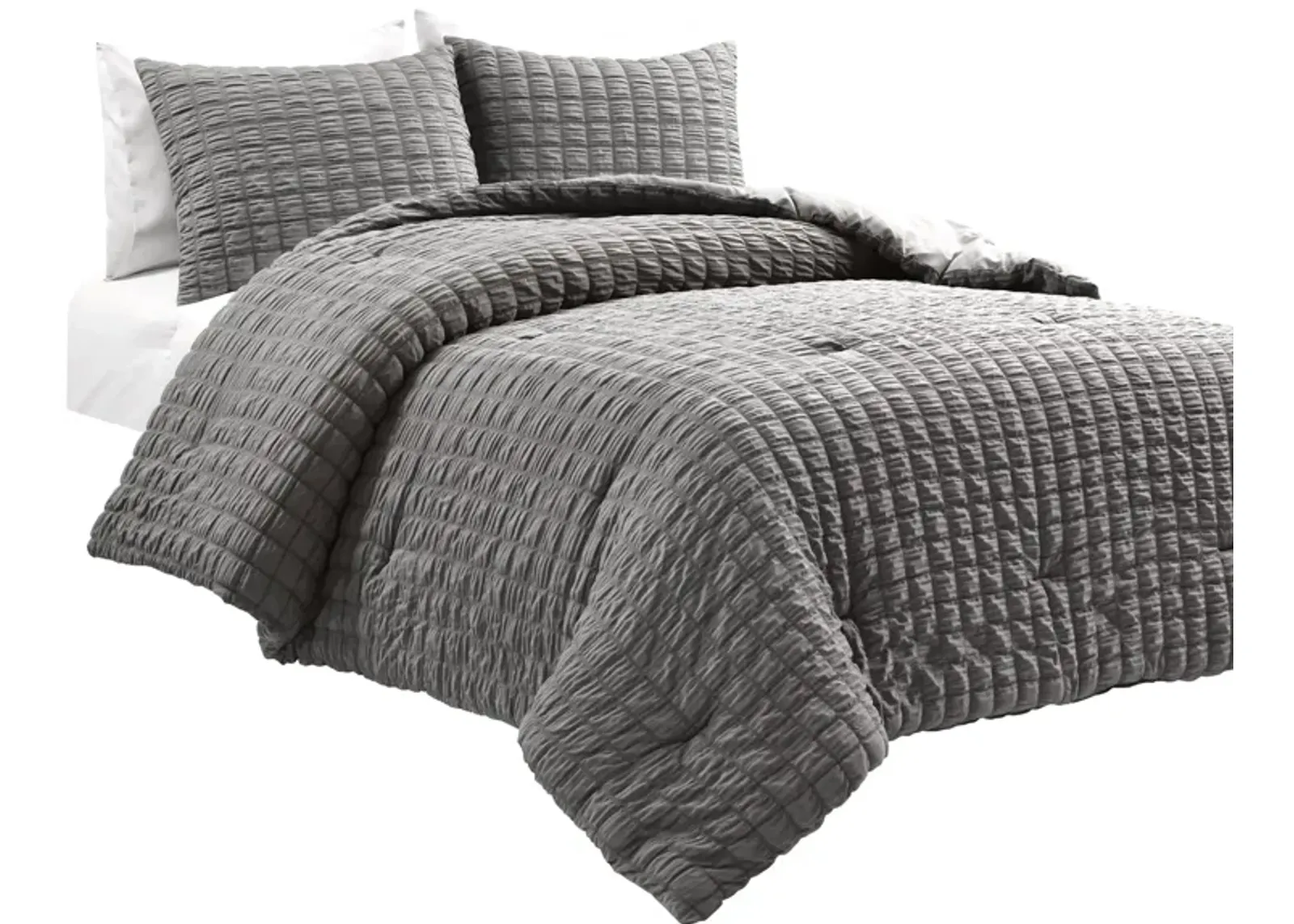 Crinkle Textured Dobby Comforter 3-Pc Set