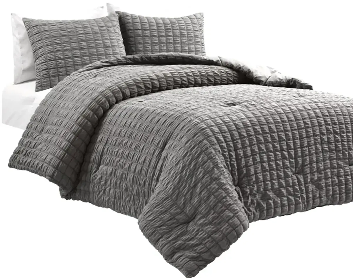 Crinkle Textured Dobby Comforter 3-Pc Set