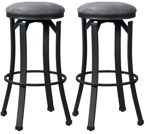 Charcoal Kitchen Perches: Set of 2 Counter Height Swivel Bar Stools