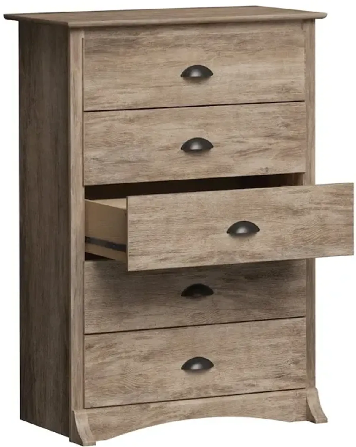 Prepac Salt Spring 5-Drawer Chest in Drifted Gray