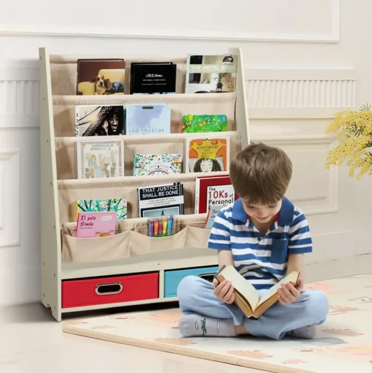 Hivvago Kids Book and Toys Organizer Shelves