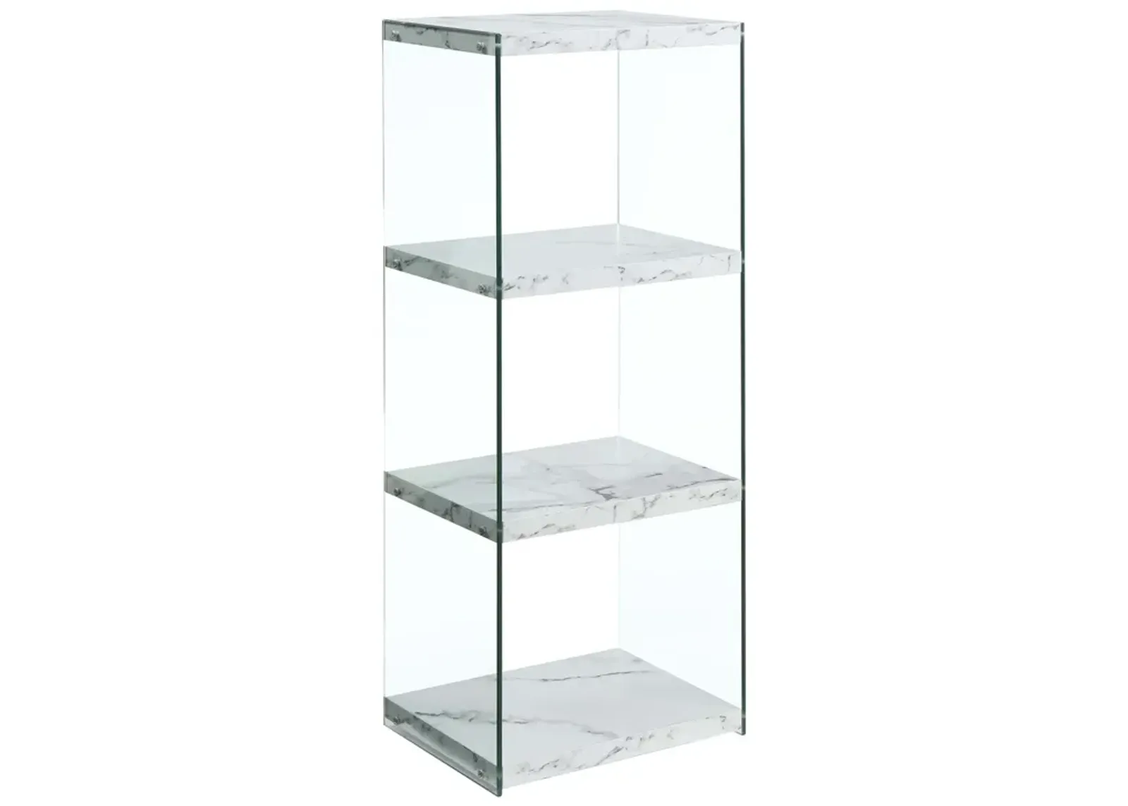 Convenience Concepts SoHo 4 Tier Tower Bookcase, White Faux Marble