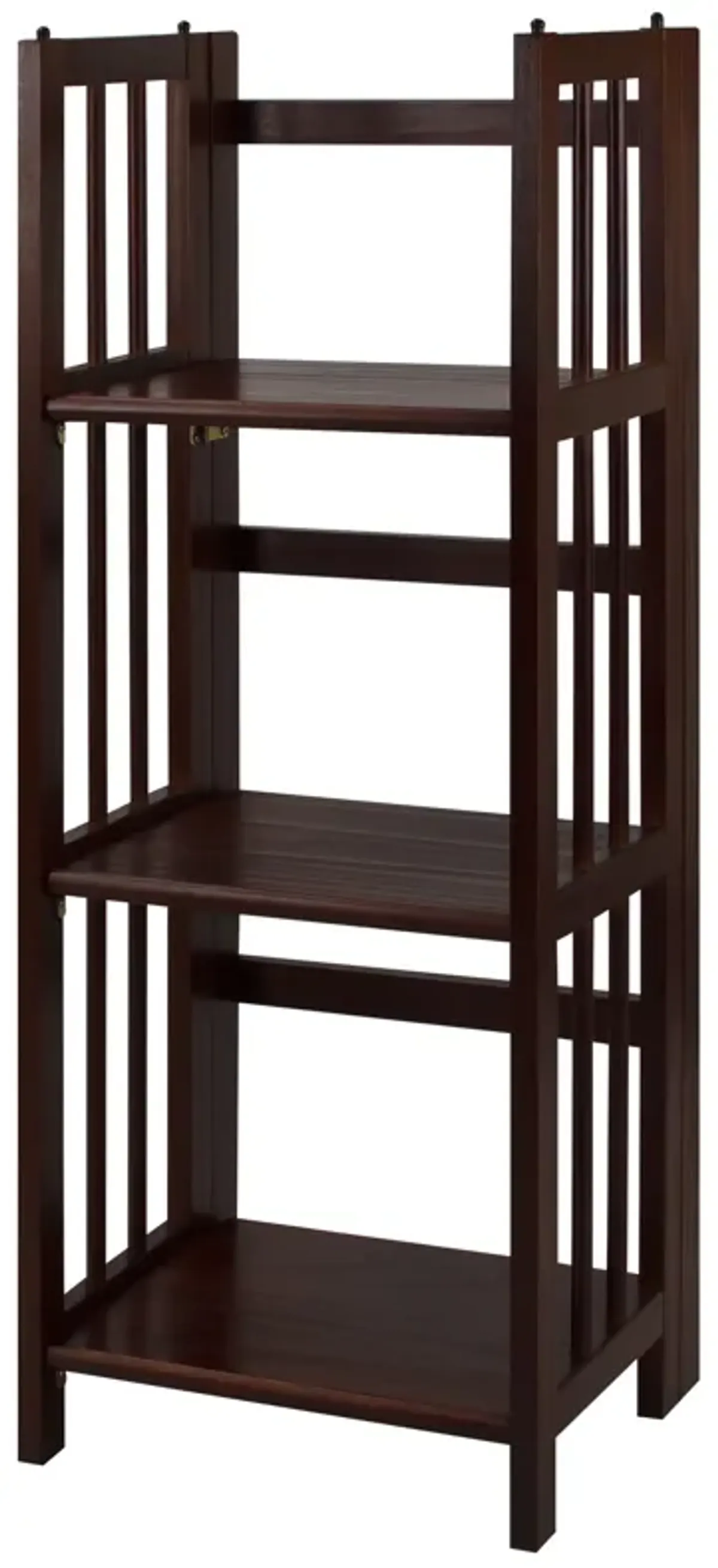 Casual Home 3-Shelf Folding Bookcase (14" Wide)-Walnut