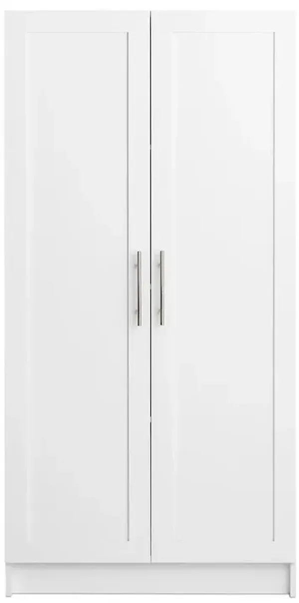 Prepac Elite Accent Cabinet with Panel Doors, White Storage Cabinet, Bathroom Cabinet
