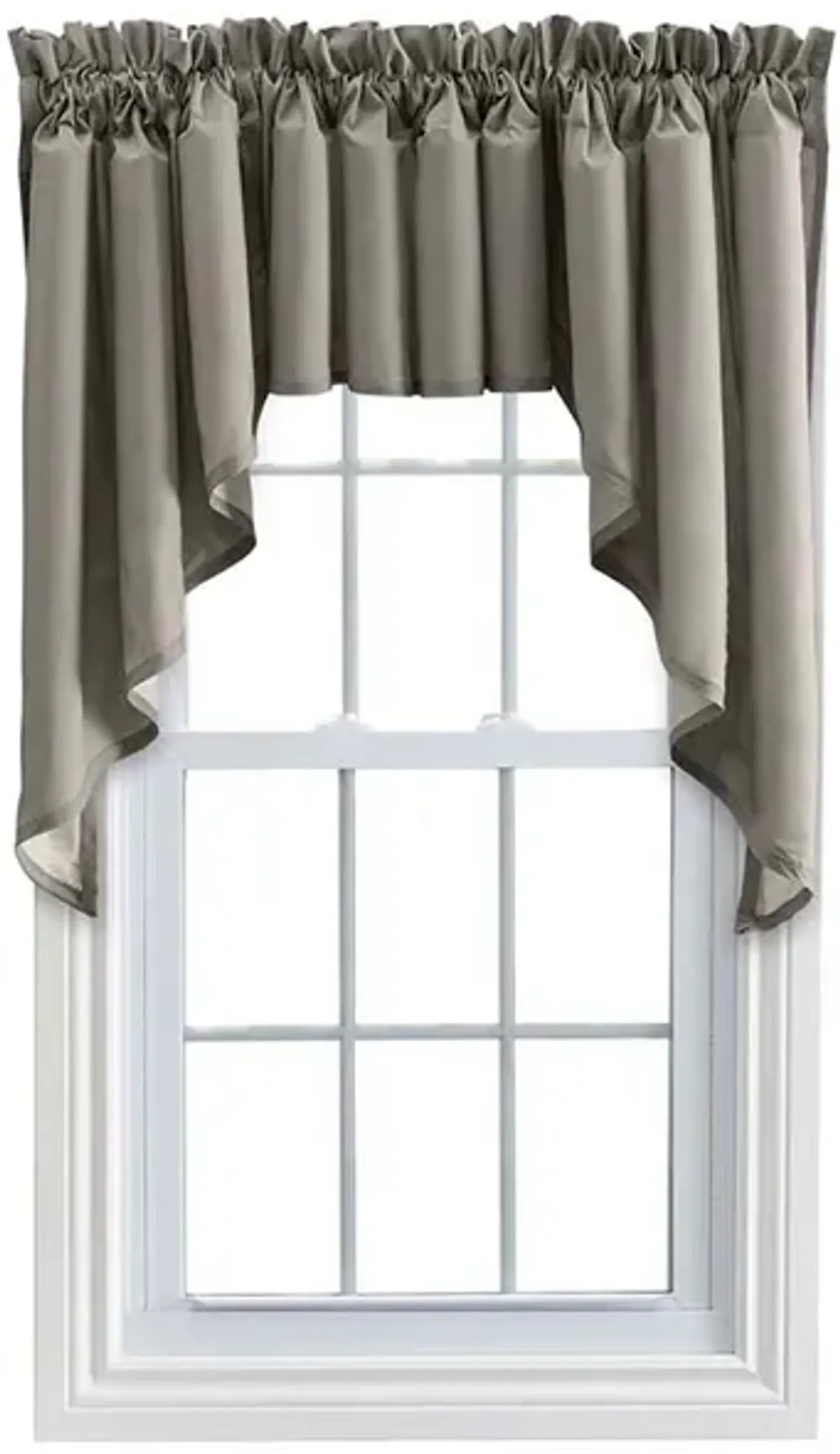 Ellis Stacey Lined 3" Rod Pocket High Quality Fabric Solid Color Window Swag Set 126"x63" Grey