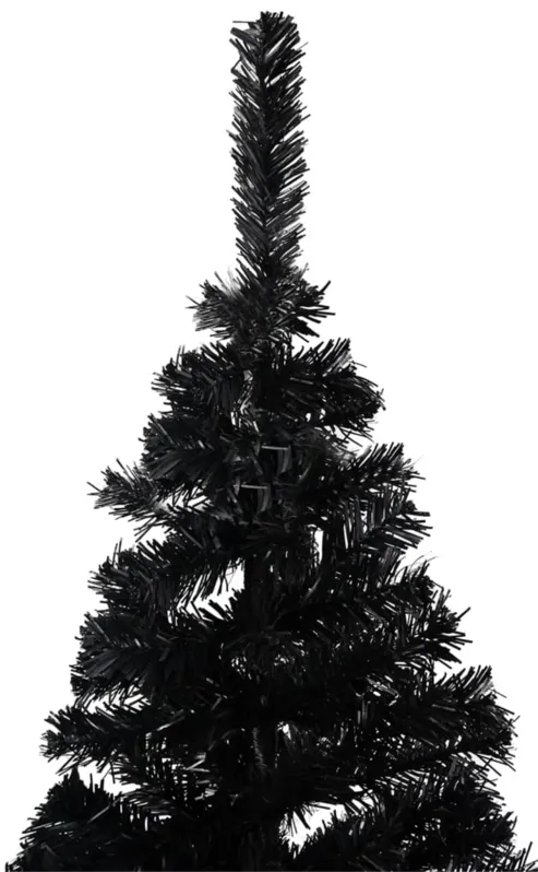 vidaXL Artificial Christmas Tree with LEDs&Ball Set Black 59.1" PVC