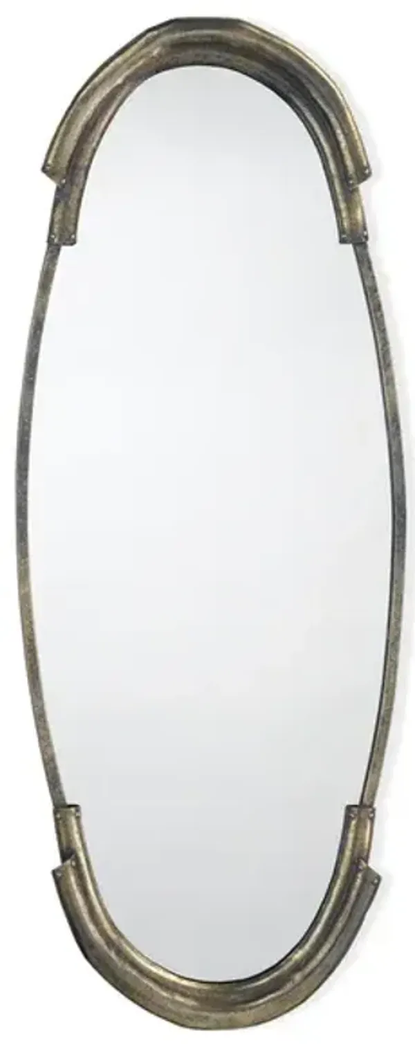 Margaux Metal Mirror, Antique Silver