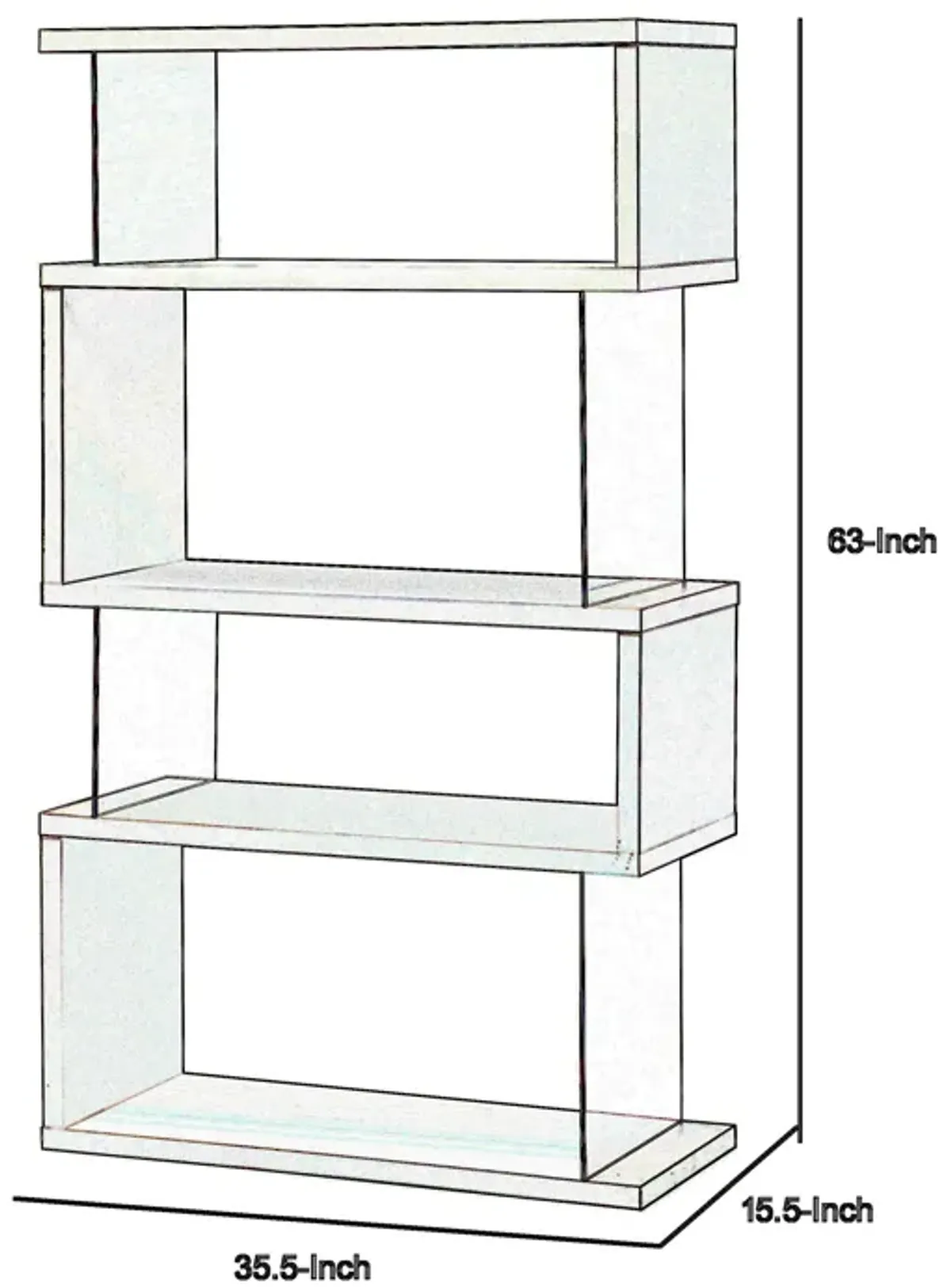 Fantastic glossy white wooden bookcase-Benzara