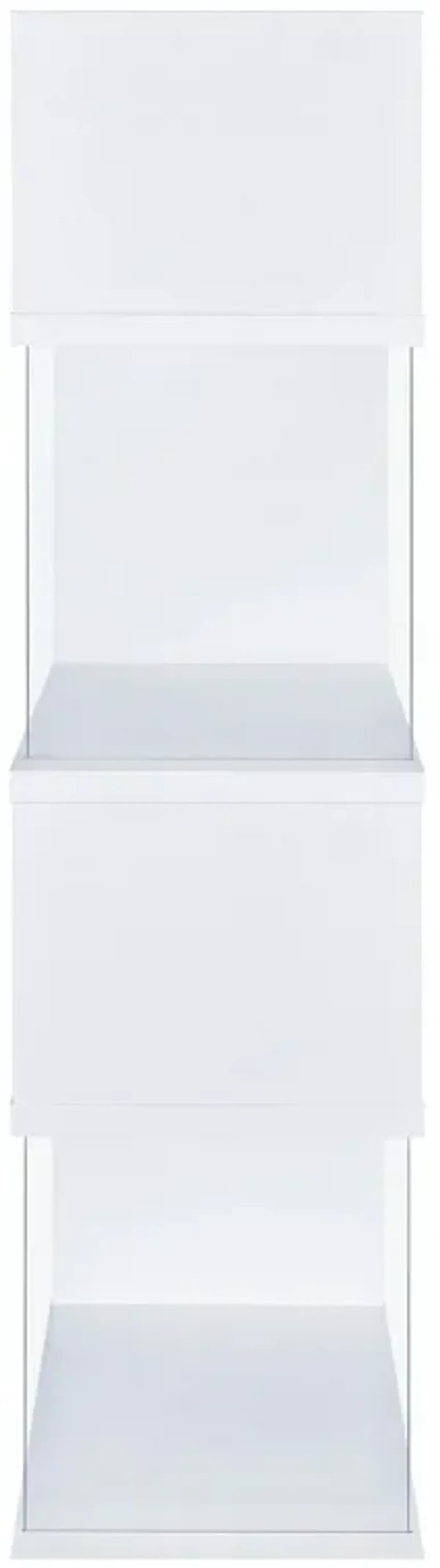 Fantastic glossy white wooden bookcase-Benzara